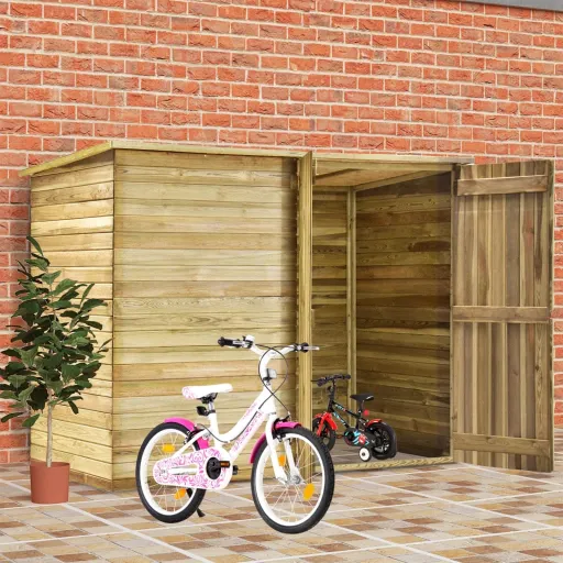 Cobertizo de Bicicletas de Jardín Pino Impregnado 232x110x170cm