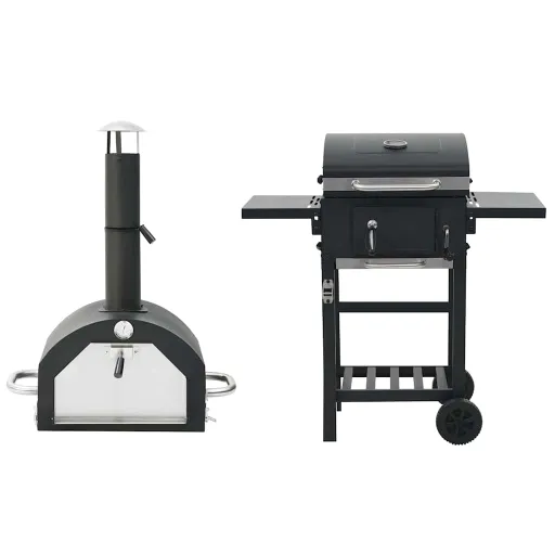Horno Para Pizza y Barbacoa al Aire Libre 3 en 1 Negro