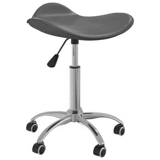 Silla de Comedor Giratoria de Cuero Sintético Gris
