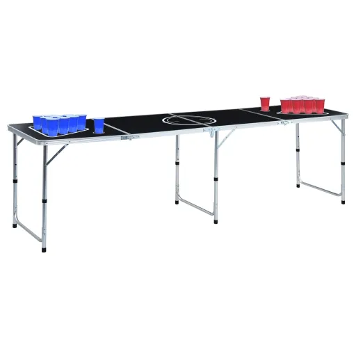Mesa de Beer Pong Plegable Con Tazas y Bolas de 240 cm