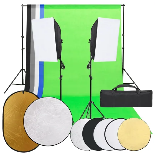 Kit de Estudio Fotográfico Con Set de Luces, Fondo y Reflector