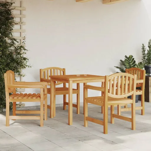 Sillas de Jardín 4 Uds Madera Maciza de Teca 58x59x88 cm