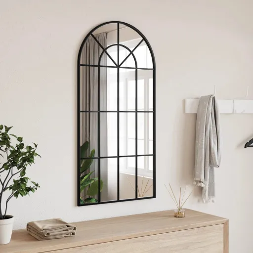 Espejo de Pared Arco de Hierro Negro 50x100 cm