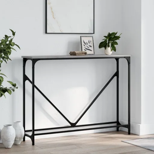 Mesa Consola Madera de Ingeniería Gris Sonoma 102x22,5x75 cm