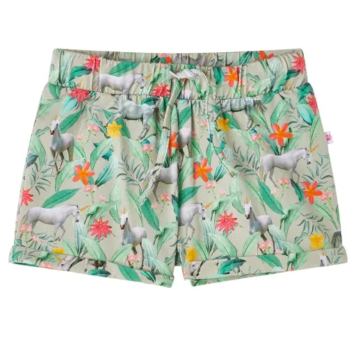 Pantalones Cortos Infantiles Con Cordón Caqui Claro 116