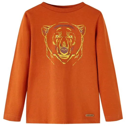Camiseta Infantil de Manga Larga Color Teja Claro 104