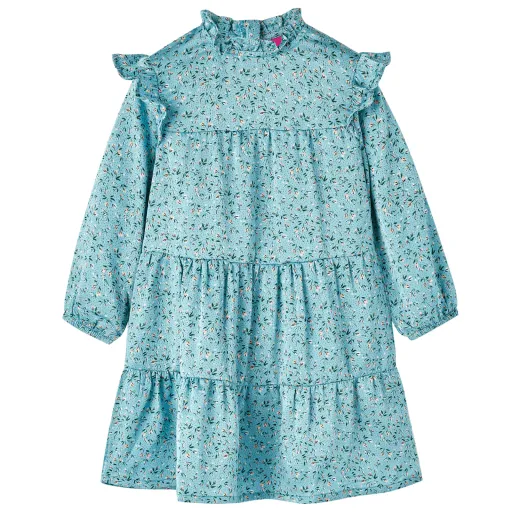 Vestido Infantil de Manga Larga Azul 104
