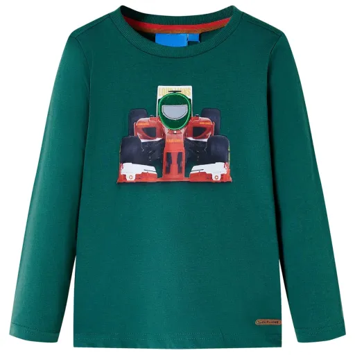 Camiseta Infantil de Manga Larga Verde 128
