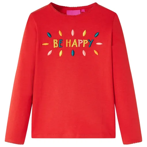 Camiseta Infantil de Manga Larga Rojo 116
