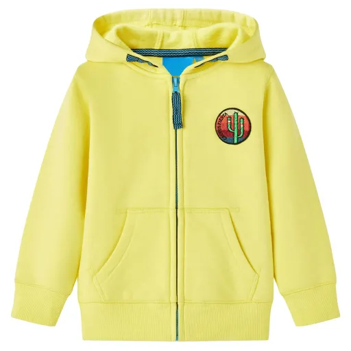 Sudadera Infantil Con Capucha y Cremallera Amarillo Claro 104