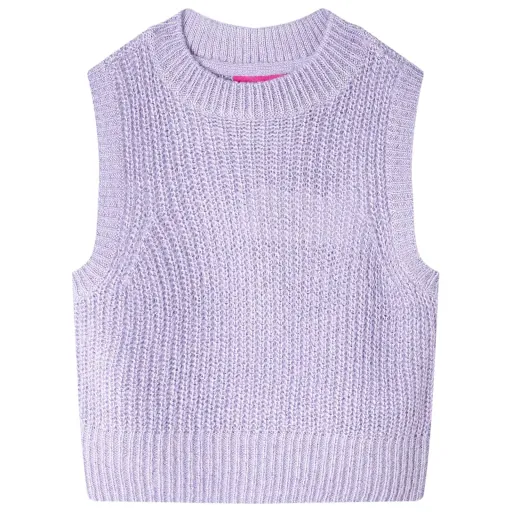 Chaleco Infantil de Punto Color Lila Claro 104