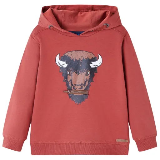 Sudadera Infantil Con Capucha Rojo Tostado 104