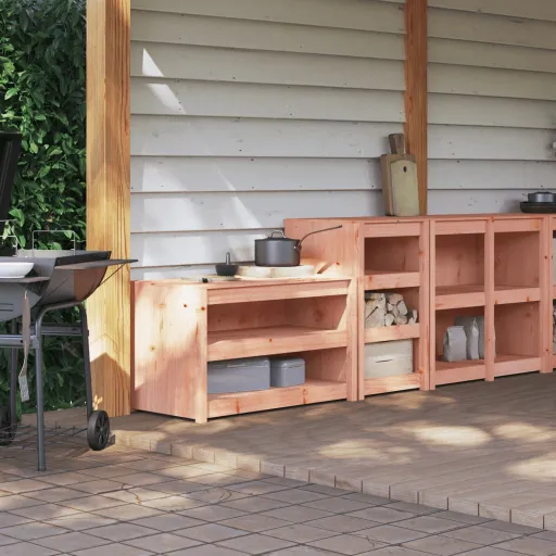 Muebles de Cocina Exterior 2 Pzas Madera Maciza Abeto Douglas