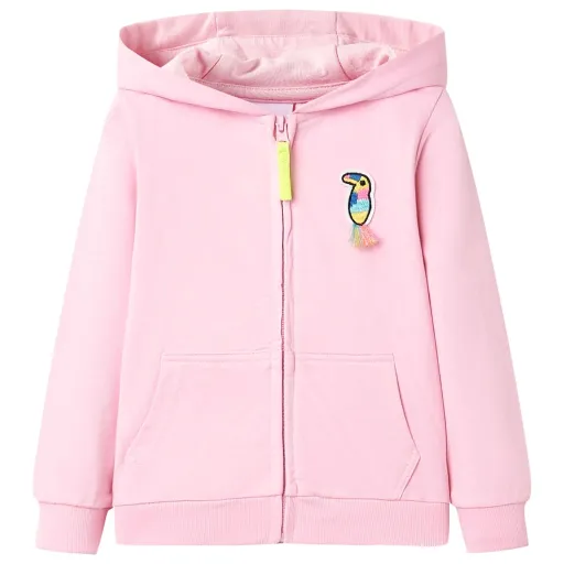 Sudadera Infantil Con Capucha y Cremallera Rosa 104
