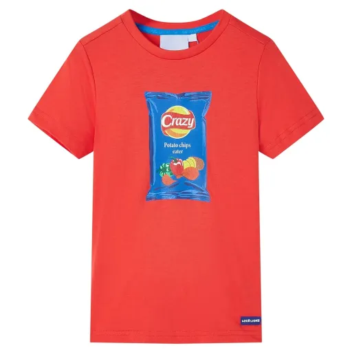 Camiseta de Manga Corta Infantil Rojo 140
