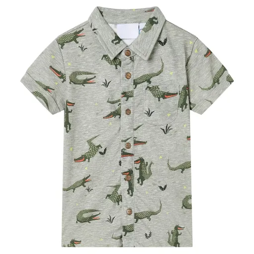Camisa Infantil Caqui Claro Melange 104