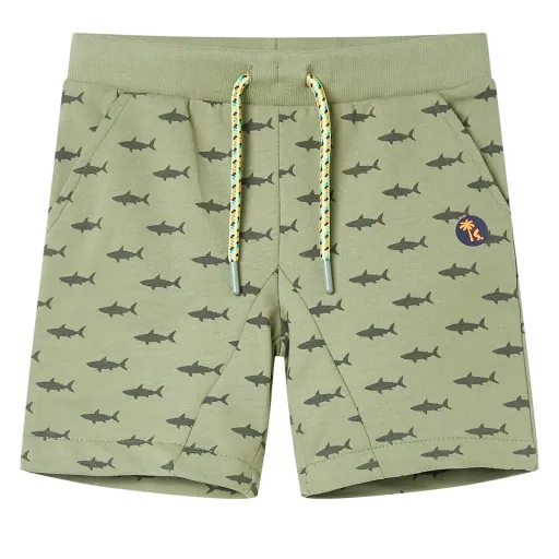 Pantalones Cortos Infantiles Con Cordón Caqui Claro 128