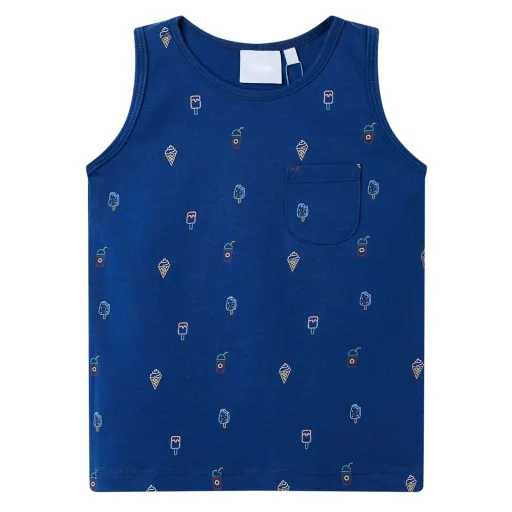 Camiseta Sin Mangas Infantil Azul Oscuro 128