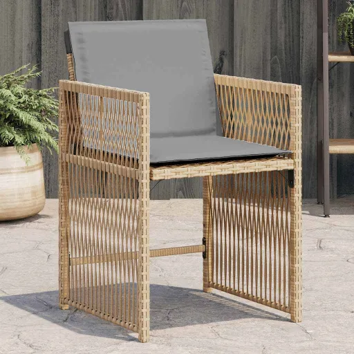 Sillones Jardín Con Cojines 4 Uds Ratán Sintético Beige Mezcla