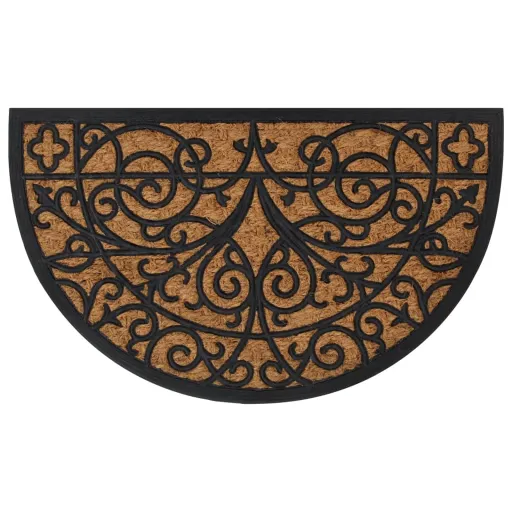 Felpudo Semicircular de Goma y Fibra de Coco 45x75 cm