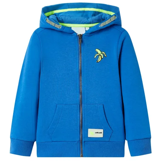 Sudadera Infantil Con Capucha y Cremallera Azul 92