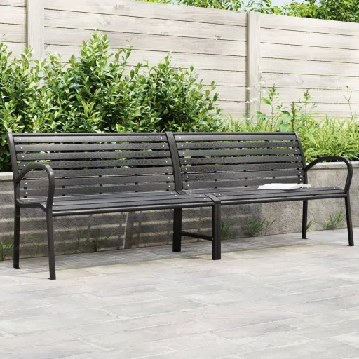 Banco de Jardín Doble de Acero y WPC 231 cm