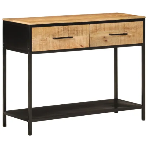Mesa Consola Madera Maciza de Mango y Hierro 100x35x76 cm