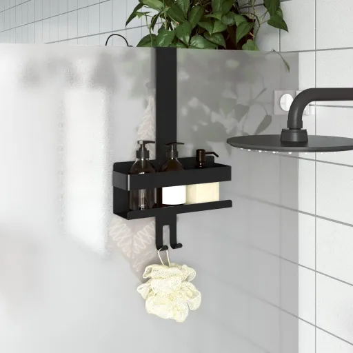 Estante Colgante de Ducha Acero Inox Cepillado 304 Negro Mate