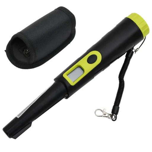 Puntero Detector de Metales Con Pantalla LCD Negro y Amarillo