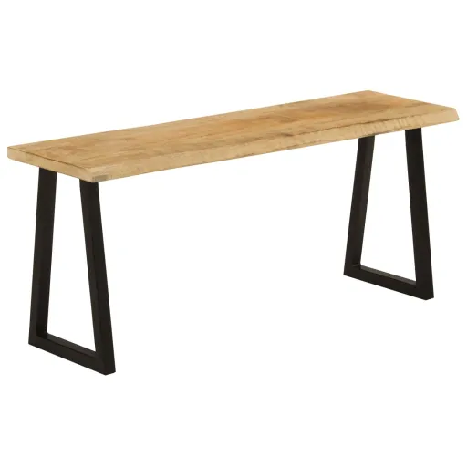 Banco Con Borde Natural de Madera de Mango Maciza 105 cm