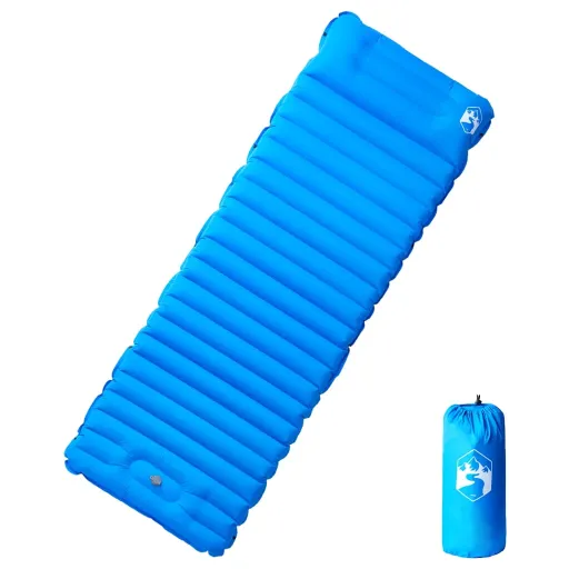 Colchón de Camping Autoinflable Con Almohada 1 Persona Azul