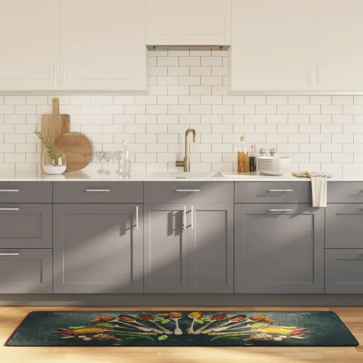 Alfombra de Cocina Lavable Antideslizante Multicolor 60x180 cm