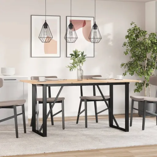 Patas de Mesa de Comedor Estructura O Acero 140x60x73 cm