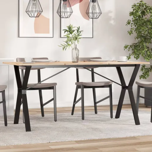 Patas de Mesa de Comedor Estructura Y Acero 140x60x73 cm