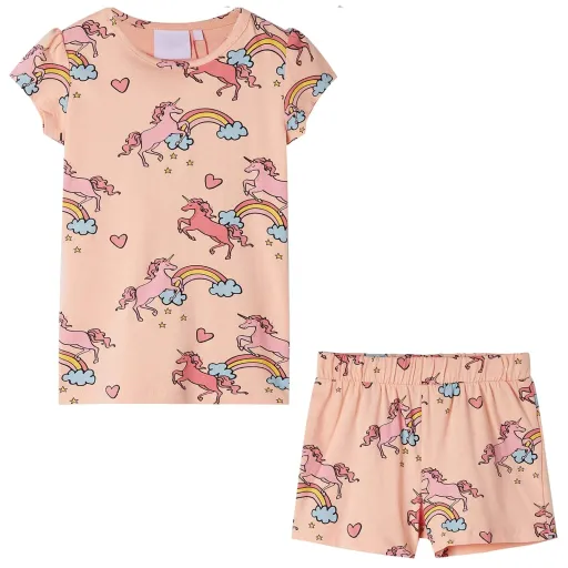 Pijama Infantil de Manga Corta Naranja Claro 128