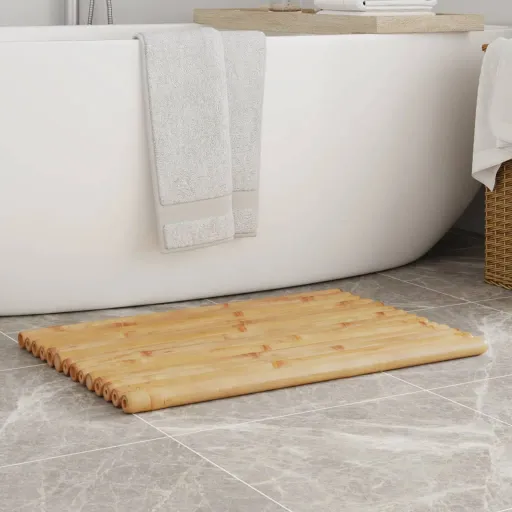 Alfombrillas de Baño 2 Unidades Bambú 70x50 cm