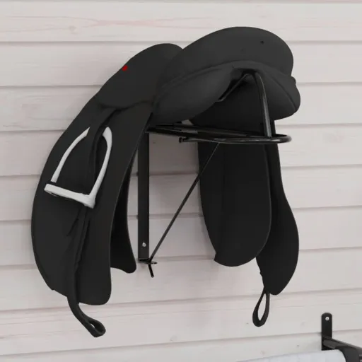 Soporte de Silla Montura de Pared Plegable Hierro Negro