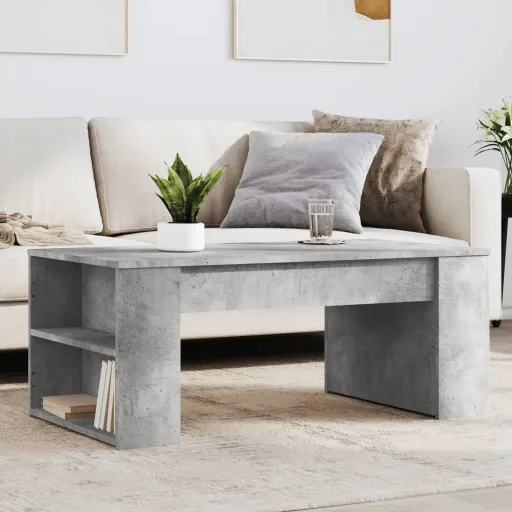 Mesa de Centro Madera de Ingeniería Gris Hormigón 102x55x42 cm