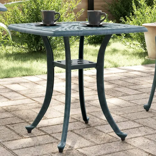 Mesa de Jardín Aluminio Fundido Verde 53x53x53 cm