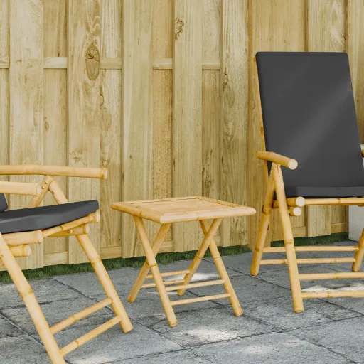 Mesa Plegable de Jardín de Bambú 45x45x45 cm