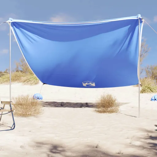 Toldo de Playa Con Anclas de Arena Azul 304x300 cm