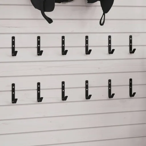 Ganchos de Pared en Fomra de J 12 Unidades Acero Negro