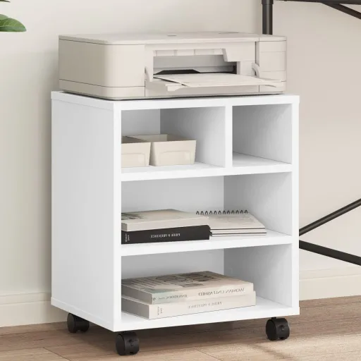 Soporte Para Impresora Con Ruedas Blanco 41x32x48 cm