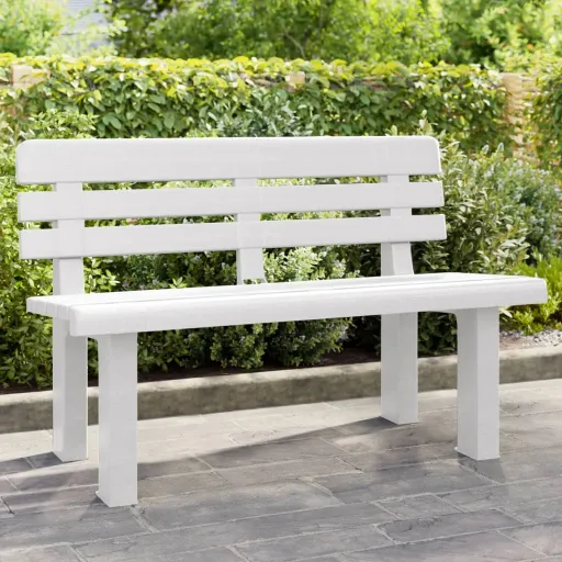 Banco de Jardín Polipropileno Blanco 110x52x71 cm