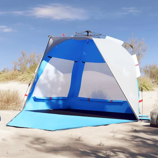 Tienda de Playa 3 Personas Impermeable Apertura Rápida Azul