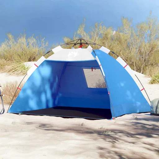 Tienda de Playa 2 Personas Impermeable Apertura Rápida Azul