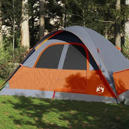 Tienda Familiar Con Cúpula Para 6 Personas Impermeable Naranja