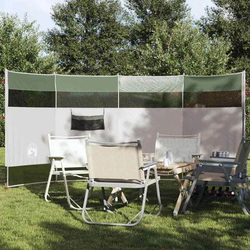 Cortaviento de Camping Impermeable Verde 366x152x152 cm