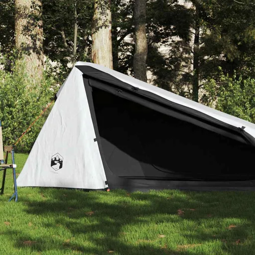 Tienda de Campaña Túnel 1 Persona Tela Opaca Impermeable Blanco