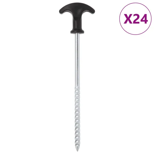 Clavijas Para Tienda 24 Uds Acero Galvanizado 20 cm Ø7 mm